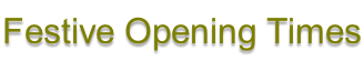 Festive Opening Times